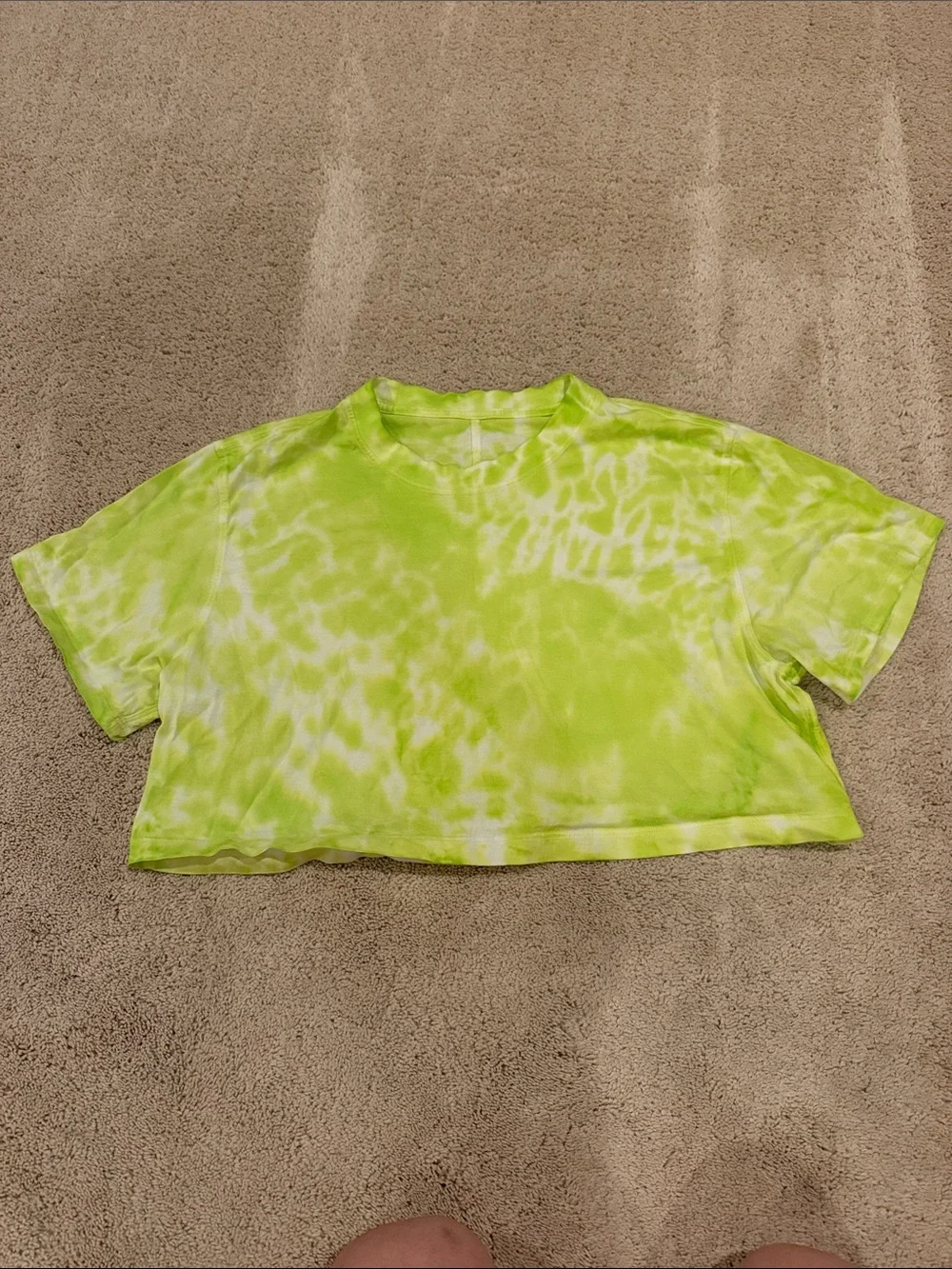 lululemon athletica Neon Lime All Yours cropped Tee size 6